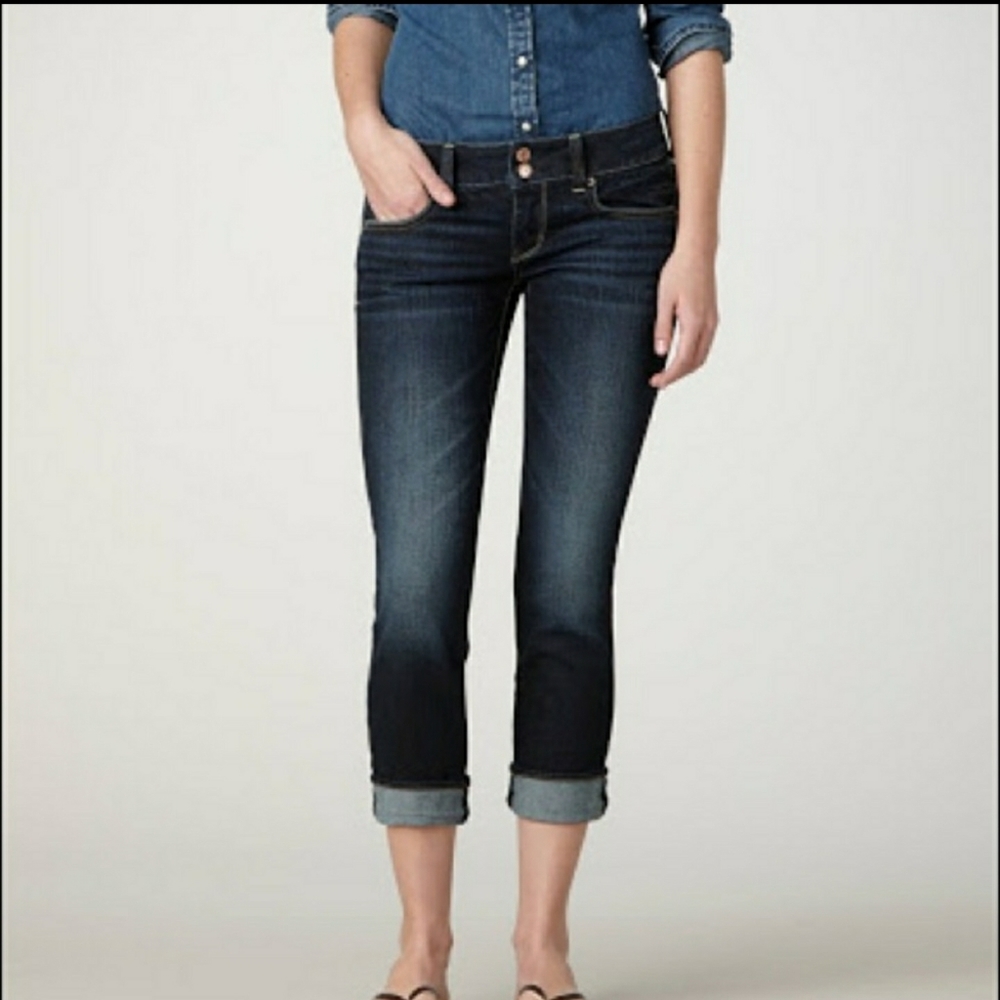 American Eagle AEO Stretch Atrist Crop Studded Jeans 4